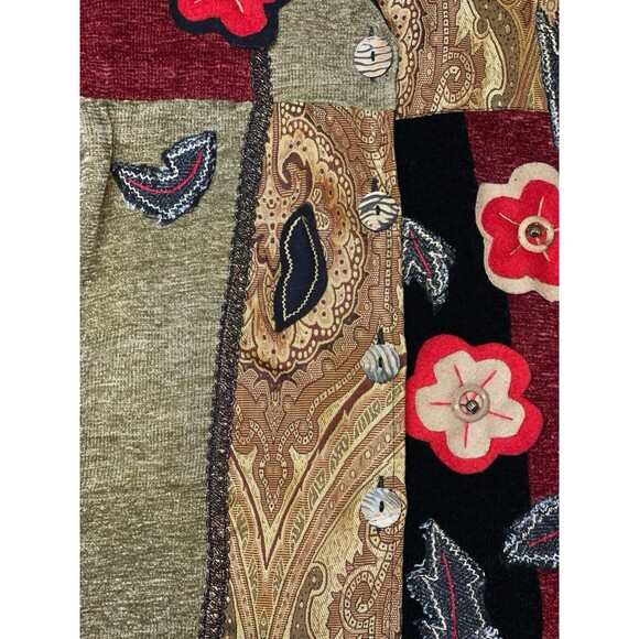 Vtg Julia Kim Patchwork Tapestry Jacket Blazer Women SM Wearable Art Embroidered - Picture 6 of 14